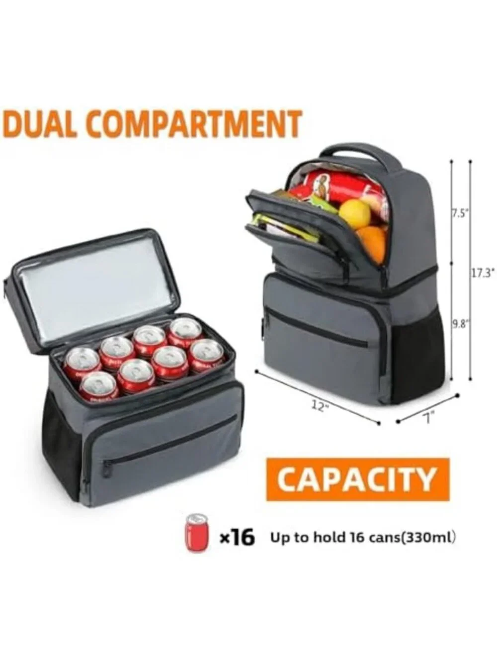 Insulated Cooler Backpack for 26/40 Cans - Perfect Lunch Bag for Men & Women